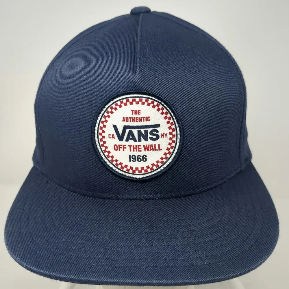 Vans 5 Panel Blue One Size Snapback Patch 1966 Checkerboard Authentic Hat